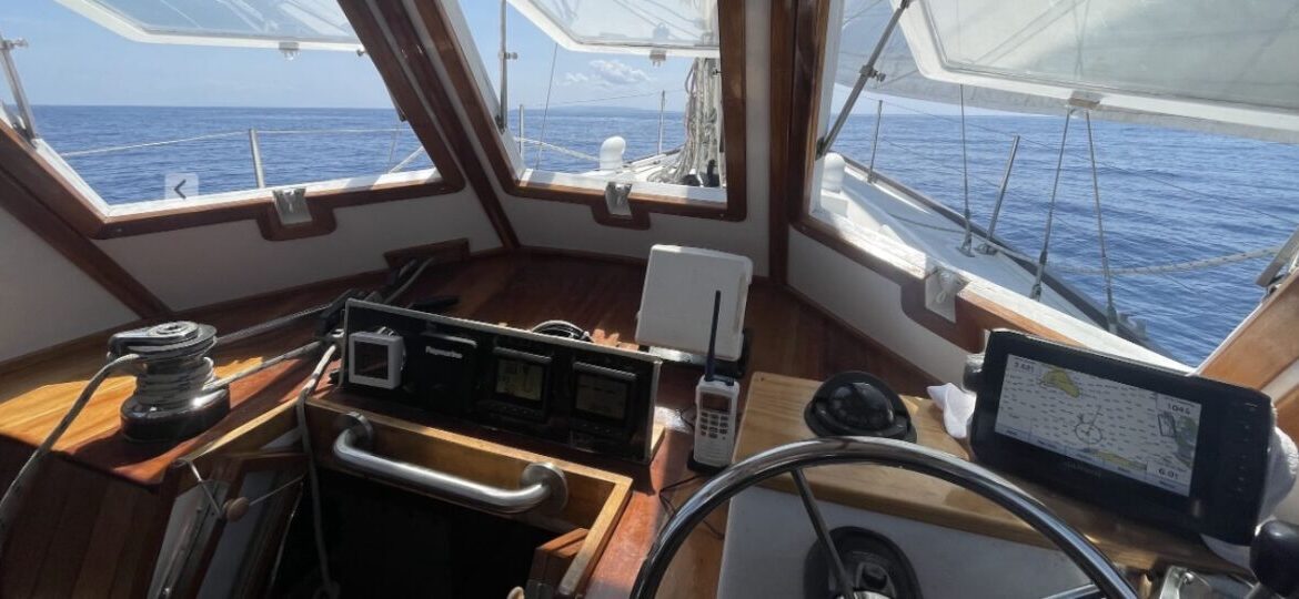 Take a helm in the cockpit